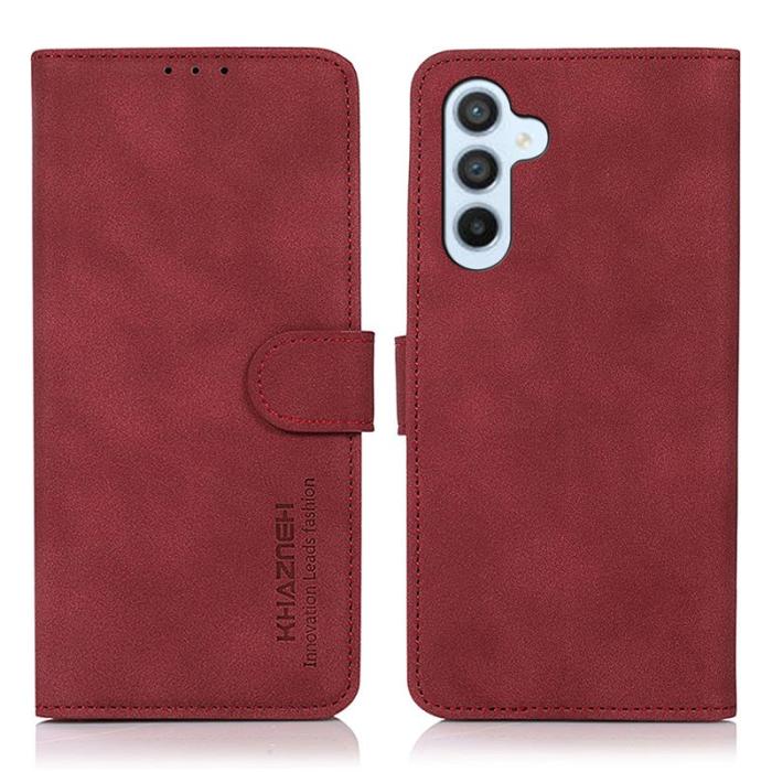 KHAZNEH - KHAZNEH för Samsung Galaxy S25/S24 Plånboksfodral Anti-Scratch Konstläder - Röd