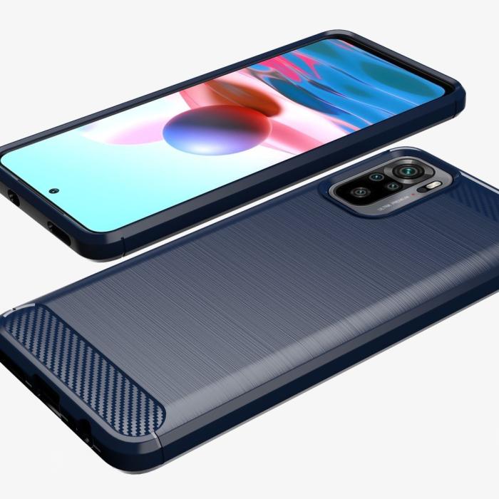 UTGATT - Carbon Flexible TPU skal till Xiaomi Redmi Note 10 / 10S Svart