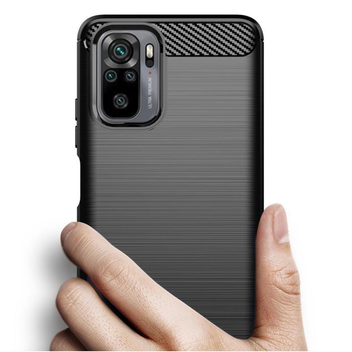 UTGATT - Carbon Flexible TPU skal till Xiaomi Redmi Note 10 / 10S Svart