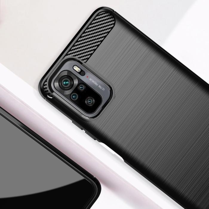 UTGATT - Carbon Flexible TPU skal till Xiaomi Redmi Note 10 / 10S Svart