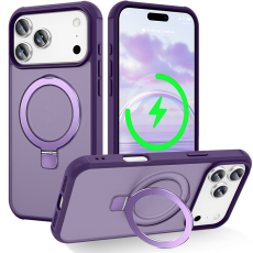 A-One Brand - iPhone 17 Pro Mobilskal MagSafe TPU+PC Kickstand - Lila
