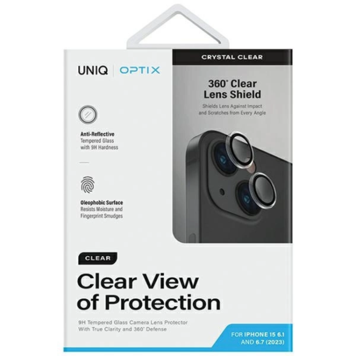 UNIQ - UNIQ iPhone 15/15 Plus Kameralinsskydd Härdat Glas Optix