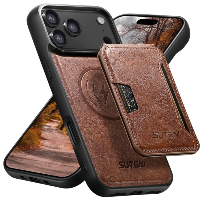 SUTENI - SUTENI iPhone 17 Pro Mobilskal MagSafe Cowhide M3 - Brun