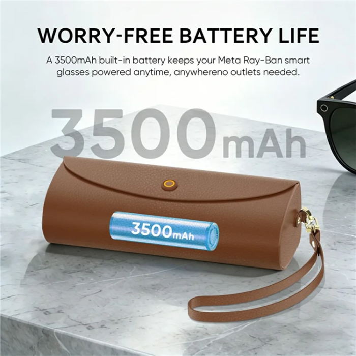 A-One Brand - Trådlöst Laddningsfodral 3500mAh För Meta Ray-Ban Smartglasögon