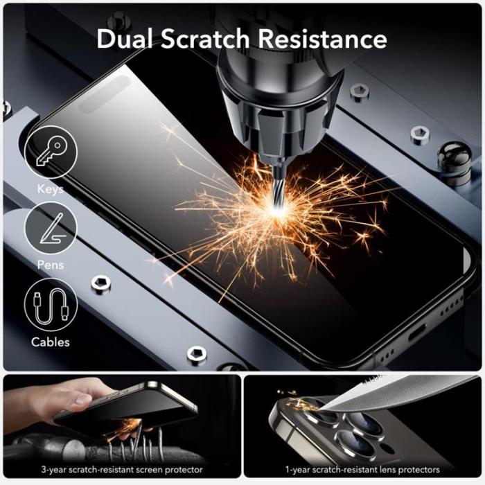 ESR - ESR iPhone 15 Pro Härdat Glas Skärmskydd Armorite