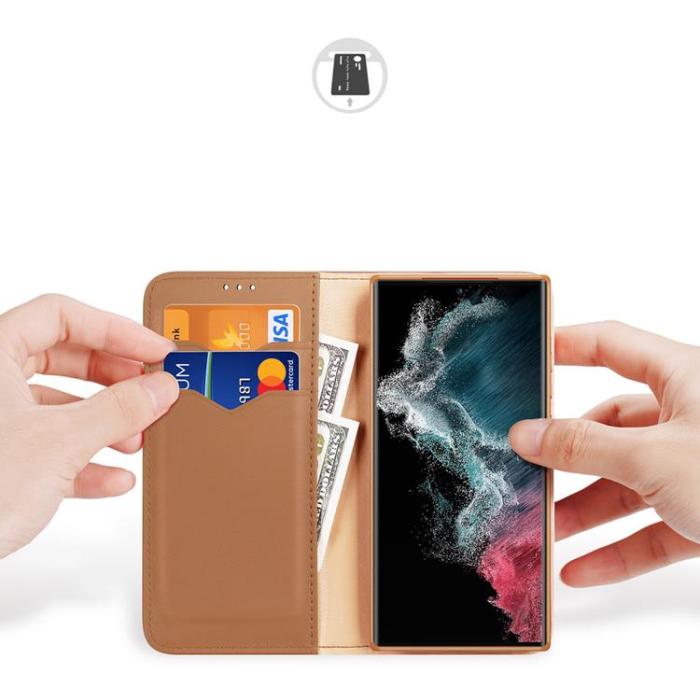 Dux Ducis - Dux Ducis Galaxy S23 Ultra Plånboksfodral Hivo RFID - Brun
