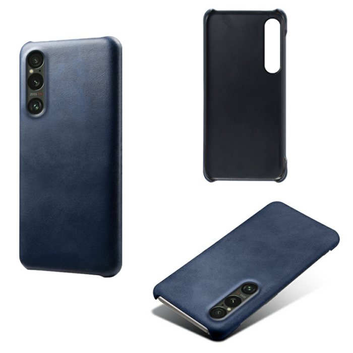 A-One Brand - Sony Xperia 1 VII Mobilskal Calfskin Texture PU-Läder - Blå