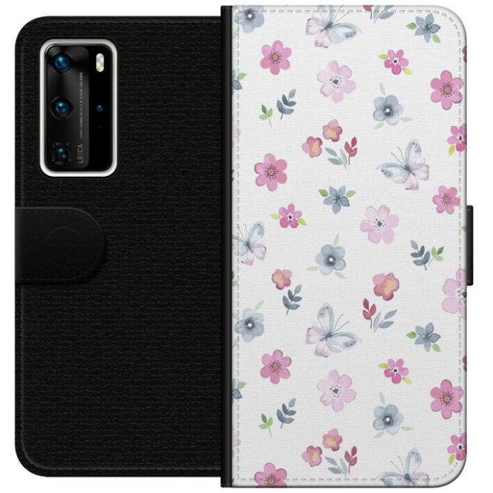 iSecrets - Plånboksfodral till Huawei P40 Pro med Blommor och fjärillar