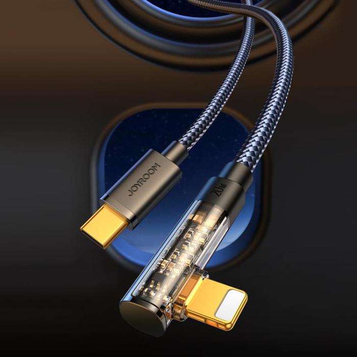 Joyroom - Joyroom Angled USB-C till Lightning kabel 20W 1.2m - Svart