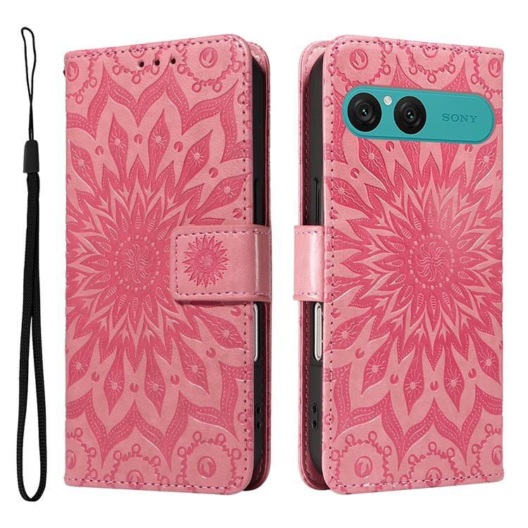 Sony Xperia 10 VII Plånboksfodral Sunflower Imprinted - Rosa | 2353 | AlltMobil