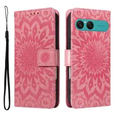 A-One Brand - Sony Xperia 10 VII Plånboksfodral Sunflower Imprinted - Rosa