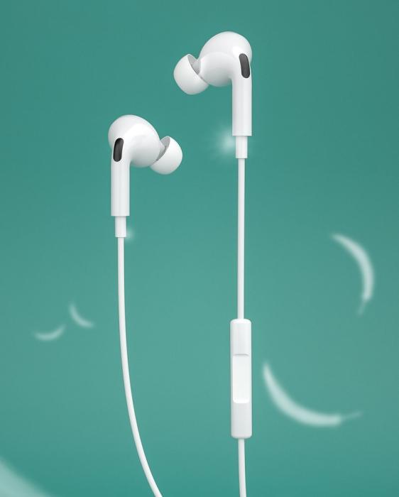 UTGATT5 - WK Design Hörlurar USB - USB-C - Vit