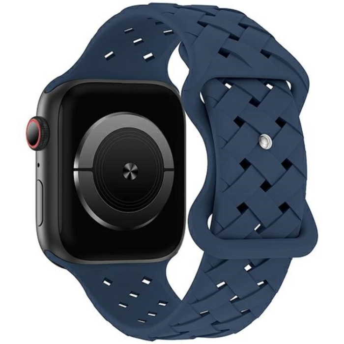 Beline - Beline Apple Watch (42/44/45/49mm) Armband Silikon Woven - Blå