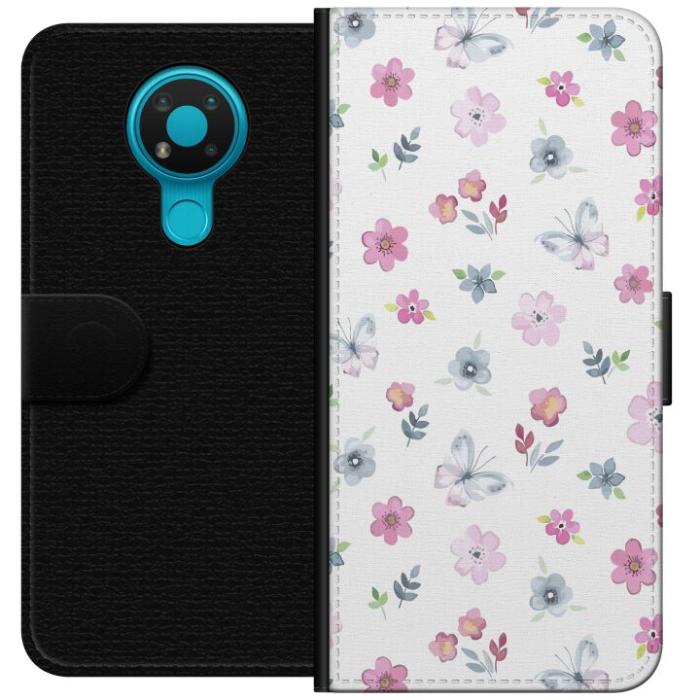 iSecrets - Plånboksfodral till Nokia 3.4 med Blommor och fjärillar