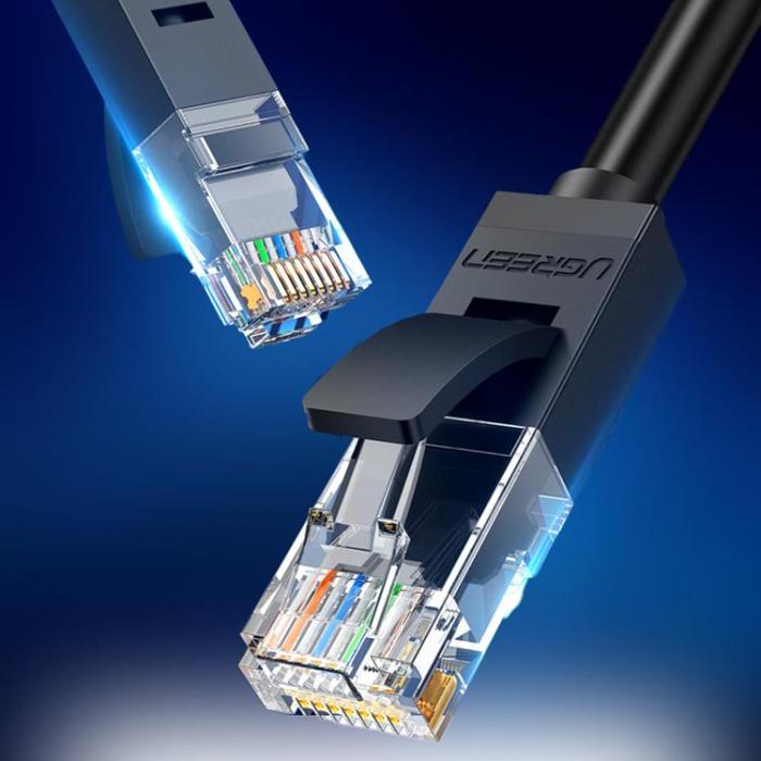 Ugreen - Ugreen Flat LAN Ethernet Cat 6 0.5m - Svart