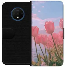 Gustaf - Pl&aring;nboksfodral till OnePlus 7T med Rosa Tulpaner