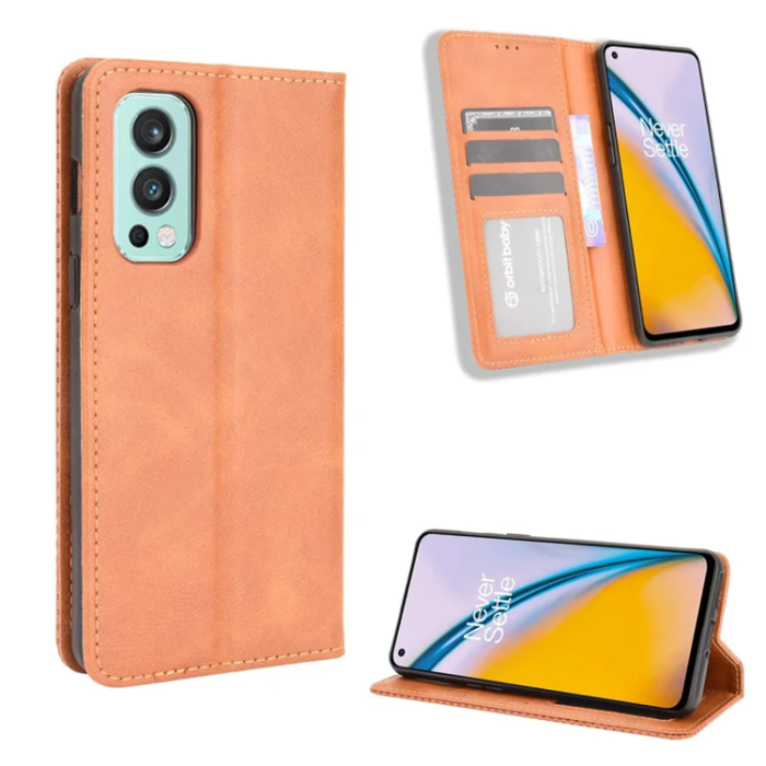 A-One Brand - OnePlus Nord 2 5G Plånboksfodral Retro Style Flip Stativ