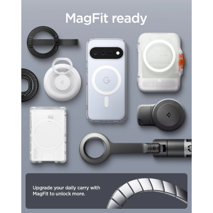 Spigen - Spigen Mobilskal För Google Pixel 11 Magsafe Ultra Hybrid - Clear/Vit