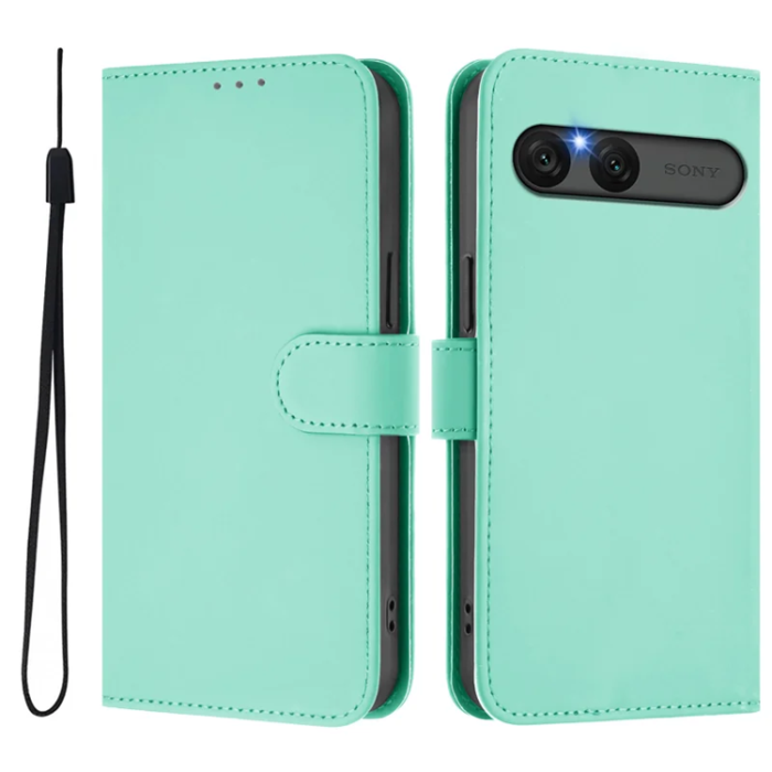 A-One Brand - Sony Xperia 10 VII Plånboksfodral Solid Color Läder - Mintgrön