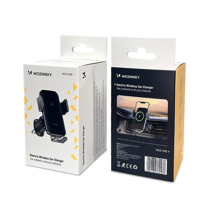 Wozinsky - Wozinsky Qi Bilhållare Luftventil 15W Induktiv Laddare clamp
