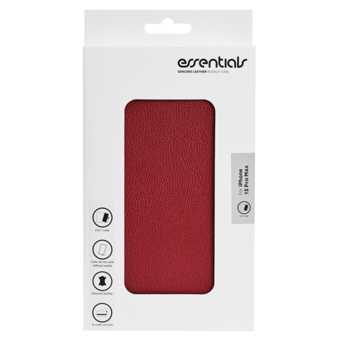 UTGATT1 - Essentials iPhone 13 Pro Max Plånboksfodral Äkta Läder Detachable