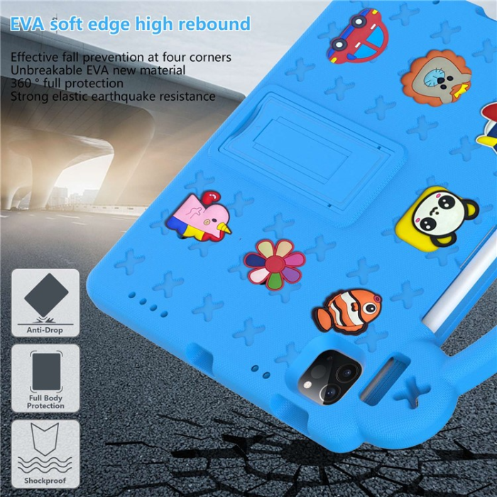 OEM - iPad Pro 11 (2018/2020/2021/2022) Skal EVA Kickstand Shockproof - Ljusblå