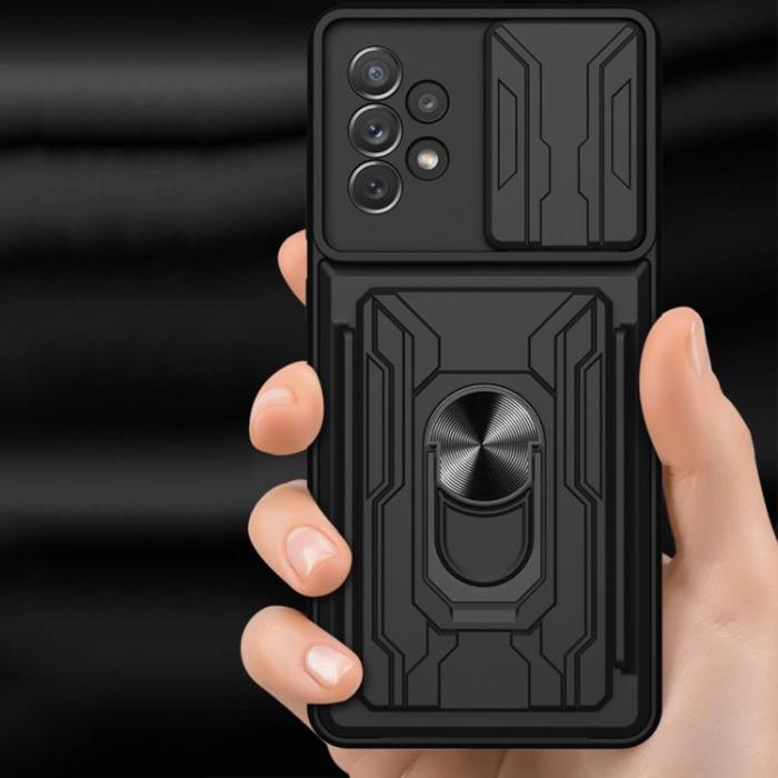 A-One Brand - Kickstand Kameraskydd Slide Skal Galaxy A53 5G - Svart