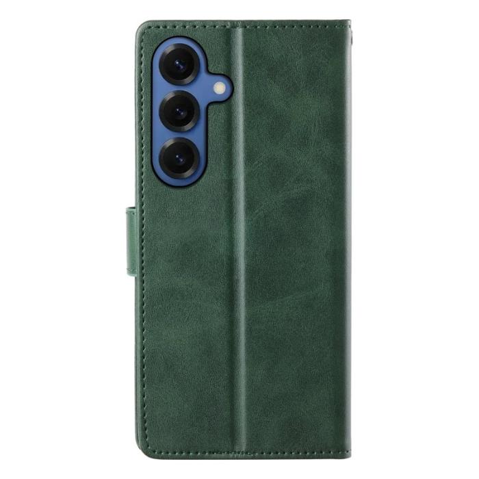 OEM - Samsung Galaxy S26 Fodral Ställ Äkta Läder Flip Skydd - Grön