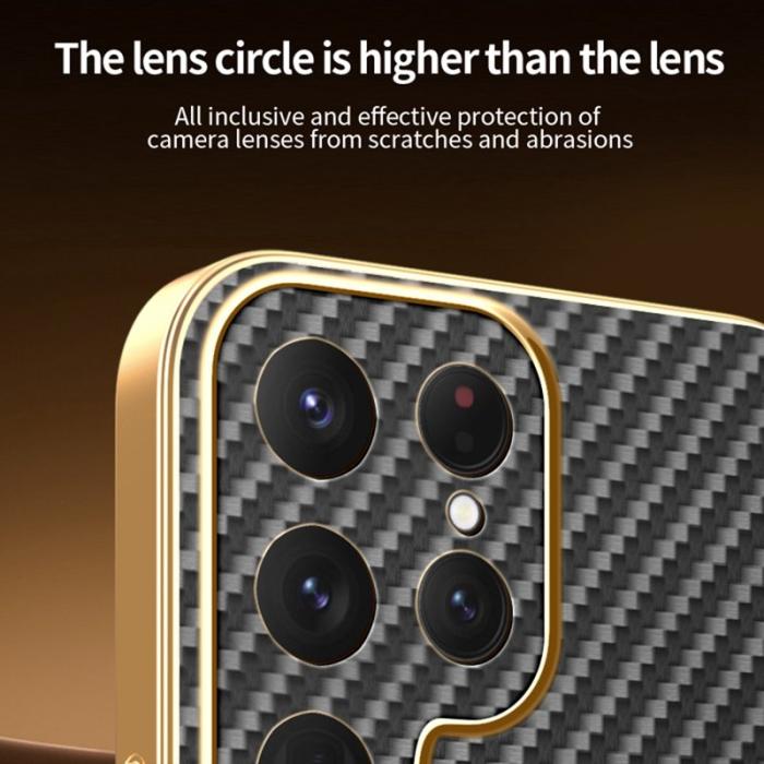 OEM - Samsung Galaxy S26 Ultra Skal Kolfiber Texturerad TPU - Svart