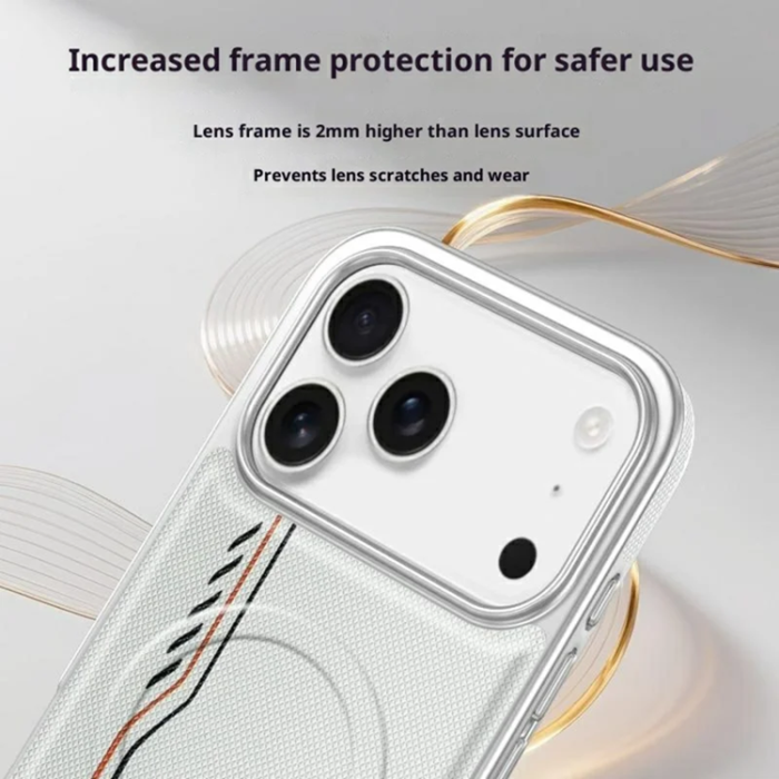 A-One Brand - iPhone 17 Pro Max Mobilskal Magsafe Diamond Texture - Vit