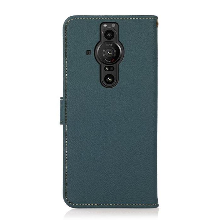 KHAZNEH - KHAZNEH Äkta Läder Fodral Sony Xperia Pro-I - Grön