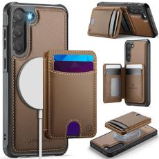 OEM - JEEHOOD Samsung Galaxy S23+ Fodral KonstL&auml;der - Brun