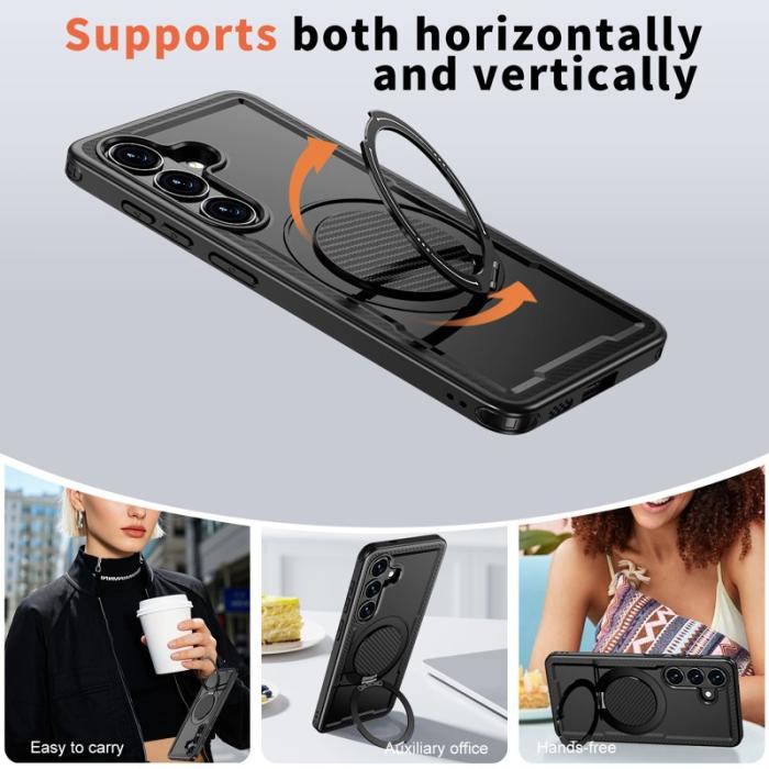 OEM - Mobilskal till Samsung Galaxy S26 Magnetiskt TPU + PC Med Stöd - Svart
