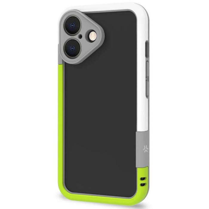 Celly - Celly iPhone 16 Mobilskal Bumper - Vit/Limegrön