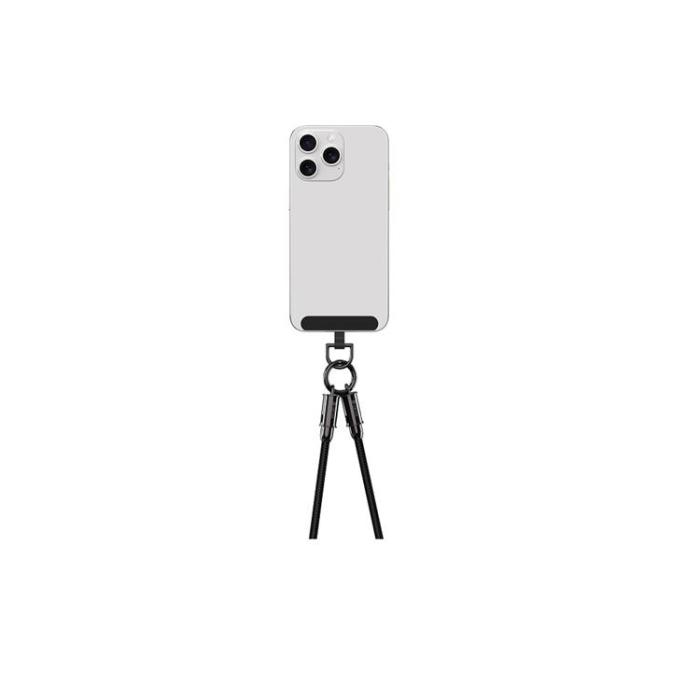 Devia - Devia 2in1 USB-C till USB-C Kabel 60W 0.3m Lanyard - Lila