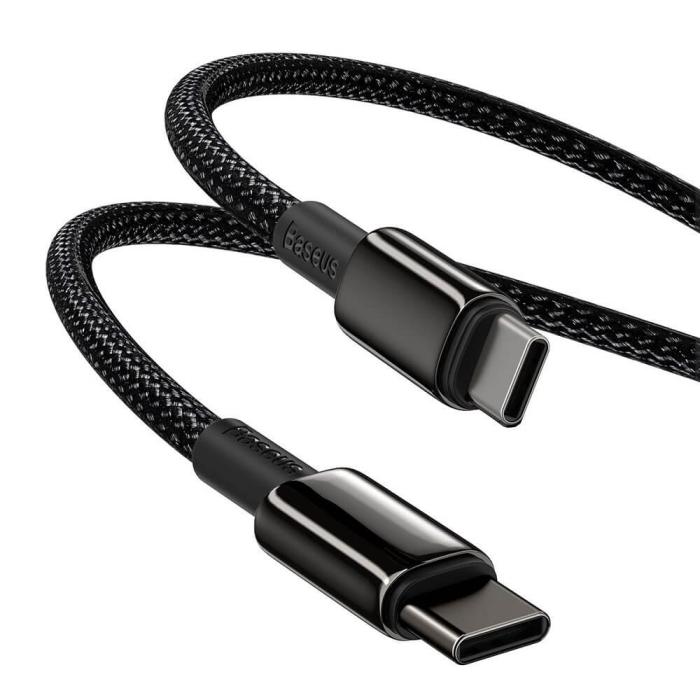 BASEUS - Baseus USB-C till USB-C kabel 100W 5 A 2m Svart