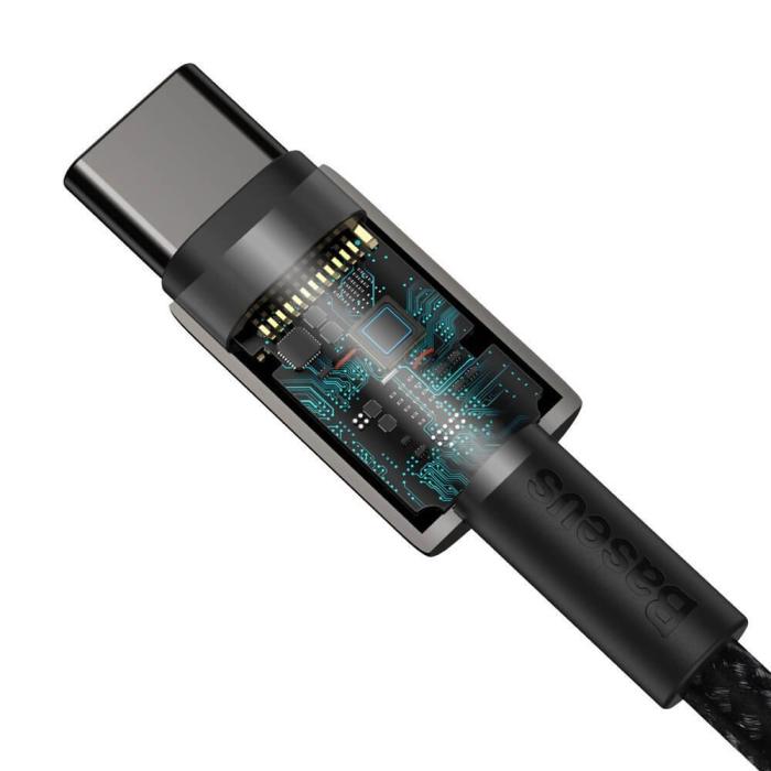 BASEUS - Baseus USB-C till USB-C kabel 100W 5 A 2m Svart