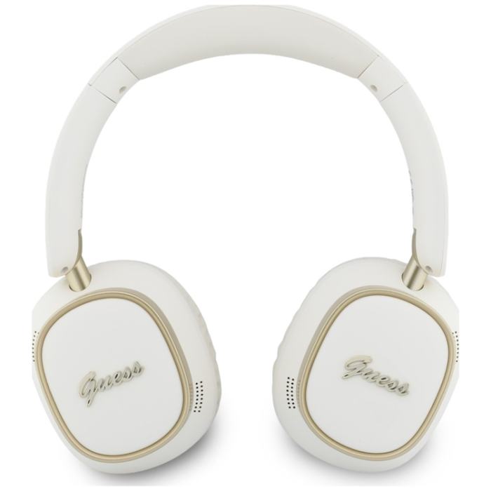 Guess - Guess On-Ear Hörlurar Bluetooth ENC Rectangle Metal Script - Vit