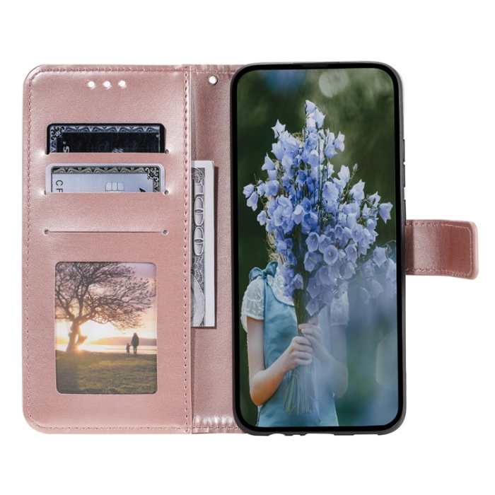 A-One Brand - Google Pixel 7A Plånboksfodral Imprinted Mandala Flower - Rosa Guld