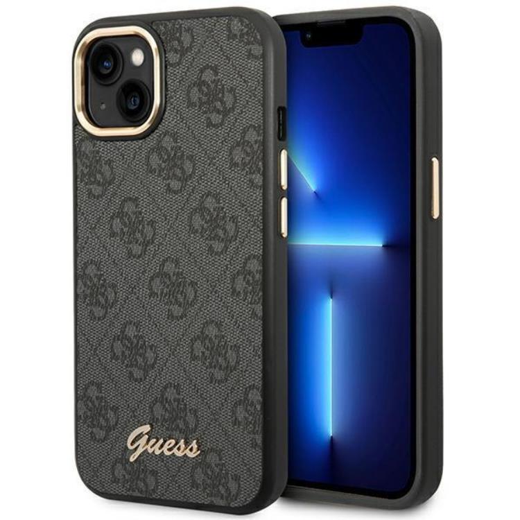 GUESS iPhone 14 Plus Skal Vintage Gold Logo - Svart | 2353 | AlltMobil