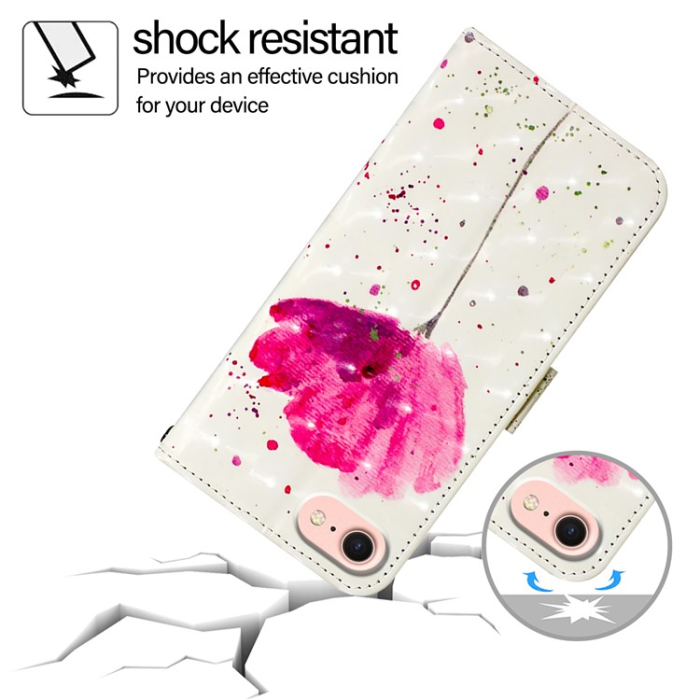 A-One Brand - iPhone 16e Plånboksfodral Printing Pattern Med Rem - Flower