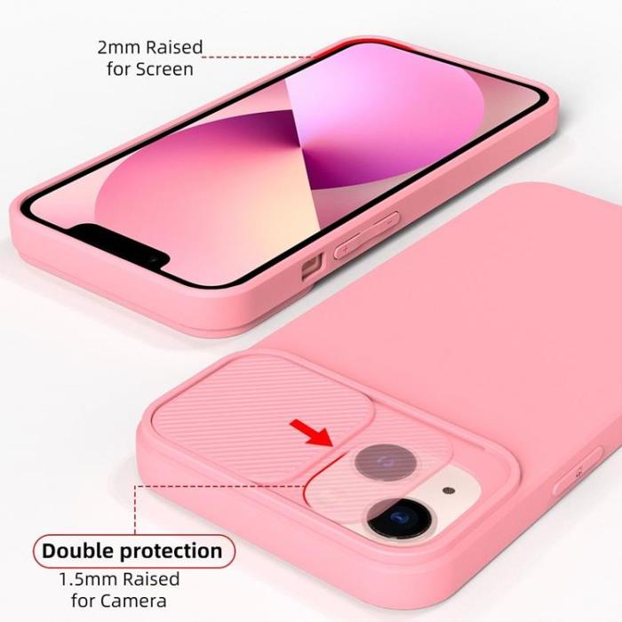 OEM - iPhone 15 Plus Mobilskal Slide - Ljusrosa