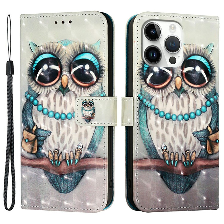 iPhone 16 Pro Plånboksfodral Printing Pattern Med Rem | 2353 | AlltMobil