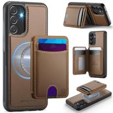 OEM - JEEHOOD Samsung Galaxy A34 5G Mobilskal KonstL&auml;der - Brun