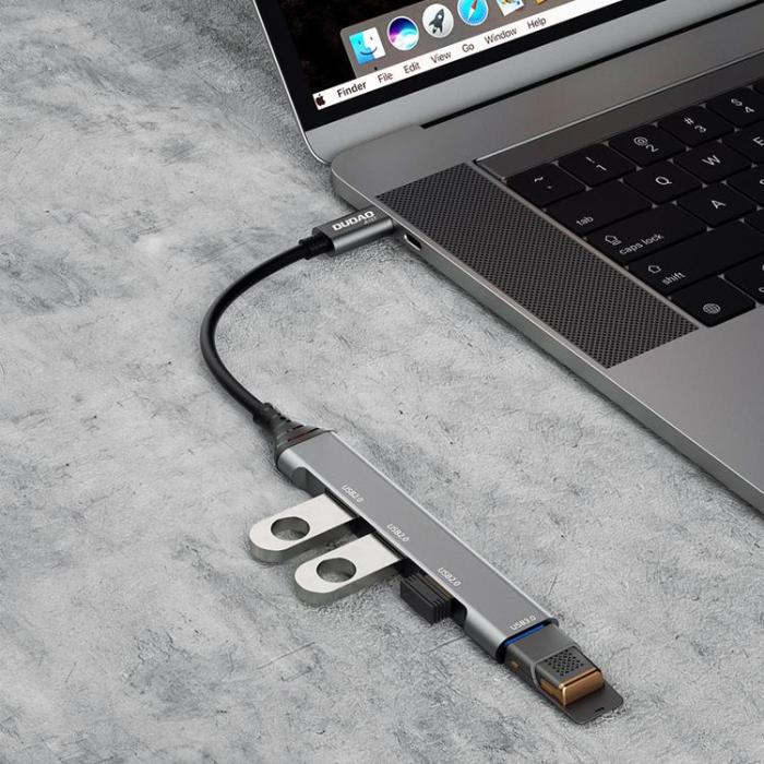 Dudao - Dudao 4in1 HUB USB-C Till 4x USB-A - Svart