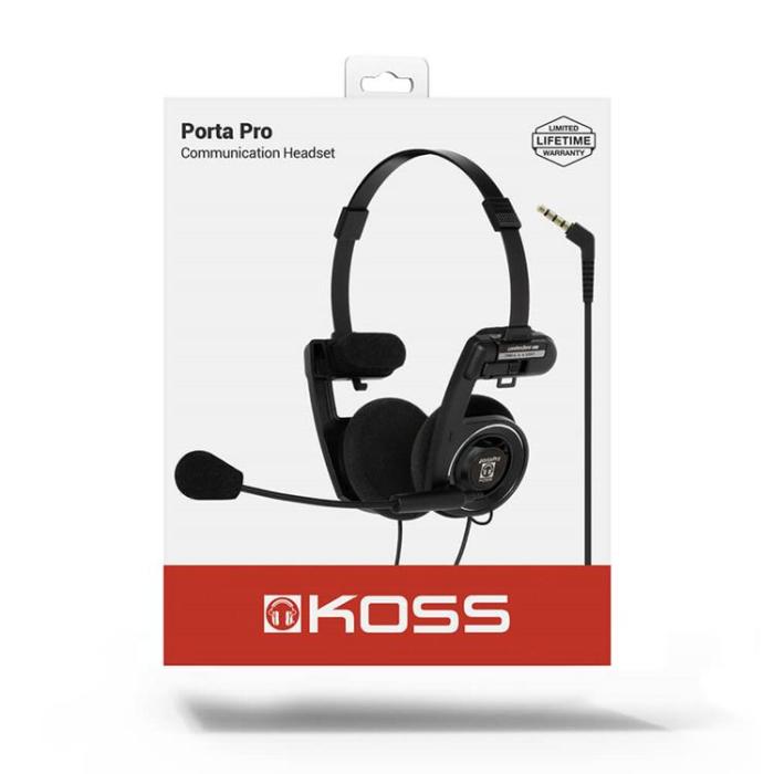 Koss - KOSS Hörlurar PortaPro Communication Headset On-Ear Mic - Svart