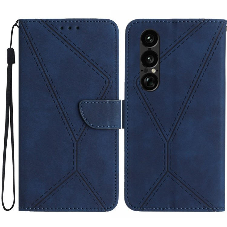 Sony Xperia 1 VII Plånboksfodral Skin Touch Lines Imprinted | 2353 | AlltMobil