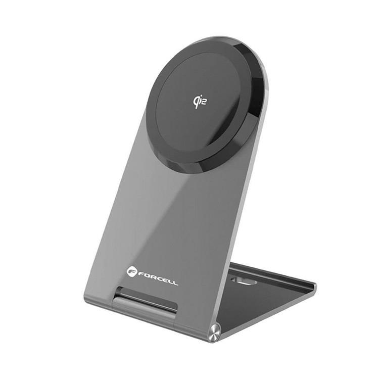 Forcell Qi2 15W MagSafe Trådlös Laddare Flip - Silver | 505295 | AlltMobil