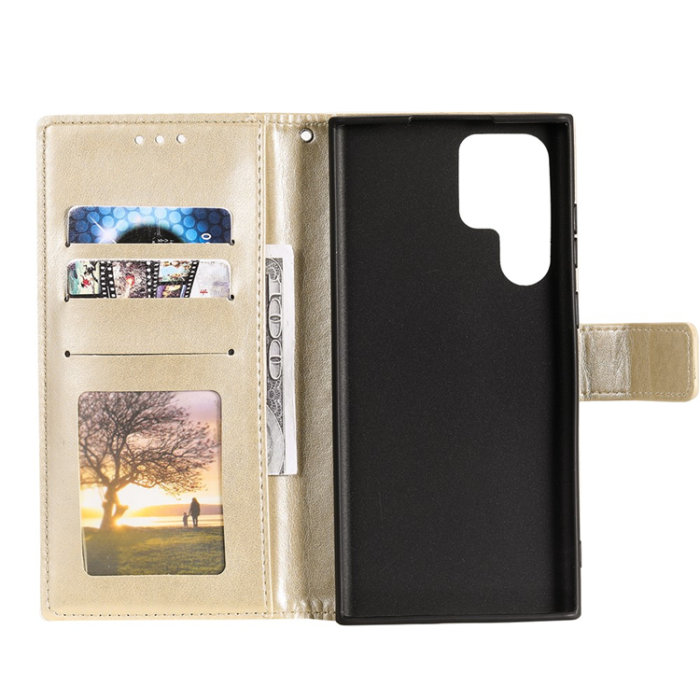 A-One Brand - Galaxy S26 Ultra Plånboksfodral Imprinted Totem Läder - Guld