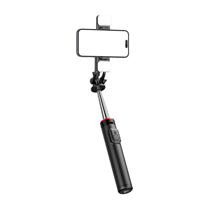 OEM - Selfiestick Teleskopstativ 1.3m Med Dubbel Lampa
